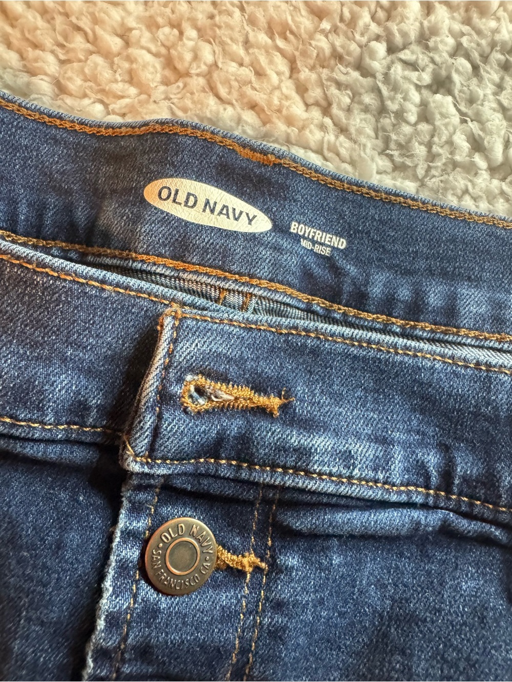Old Navy Boyfriend Jeans in Classic Blue Denim
